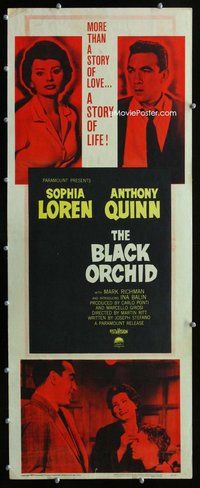 z053 BLACK ORCHID insert movie poster '59 Anthony Quinn, Sophia Loren