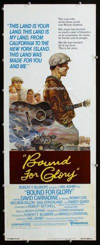 z059 BOUND FOR GLORY insert movie poster '76 David Carradine, Jung art