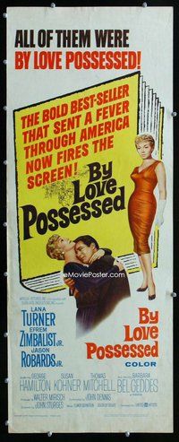 z067 BY LOVE POSSESSED insert movie poster '61 Lana Turner, Zimbalist