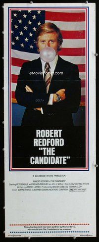 z070 CANDIDATE insert movie poster '72 Robert Redford blowing bubble