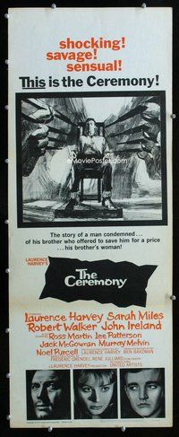 z076 CEREMONY insert movie poster '64 Laurence Harvey, Sarah Miles