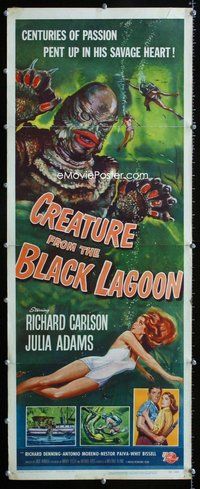 z001 CREATURE FROM THE BLACK LAGOON insert movie poster '54 classic!