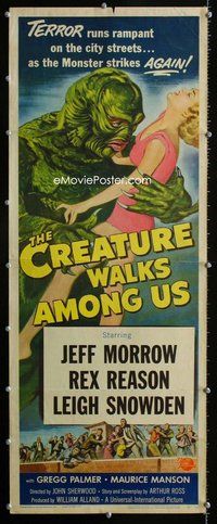 z003 CREATURE WALKS AMONG US insert movie poster '56 great sequel!