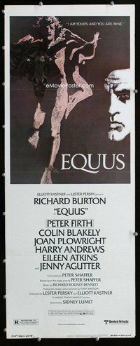 z113 EQUUS insert movie poster '77 Richard Burton, Firth, Blakely