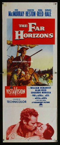 z128 FAR HORIZONS insert movie poster '55 Heston, Lewis & Clark