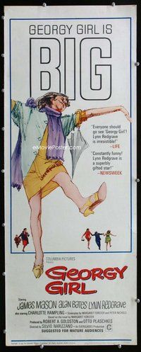 z142 GEORGY GIRL insert movie poster '66 Lynn Redgrave, James Mason