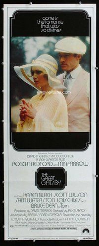 z154 GREAT GATSBY insert movie poster '74 Robert Redford, Mia Farrow