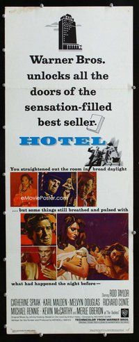z182 HOTEL insert movie poster '67 Arthur Hailey, Rod Taylor
