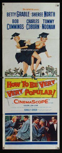 z185 HOW TO BE VERY, VERY POPULAR insert movie poster '55 Betty Grable