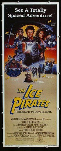 z193 ICE PIRATES insert movie poster '84 Urich, Chorney artwork!