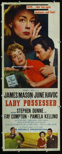 z214 LADY POSSESSED insert movie poster '51 James Mason, June Havoc