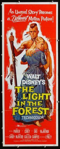 z221 LIGHT IN THE FOREST insert movie poster '58 Disney, MacArthur