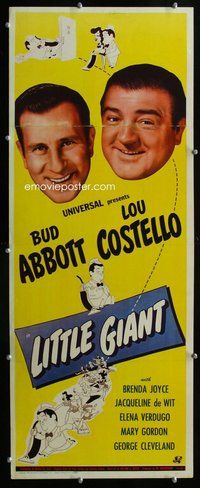 z223 LITTLE GIANT insert movie poster '46 Abbott & Costello