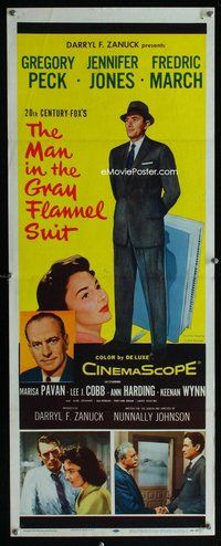 z239 MAN IN THE GRAY FLANNEL SUIT insert movie poster '56 Gregory Peck