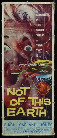 z270 NOT OF THIS EARTH insert movie poster '57 Roger Corman