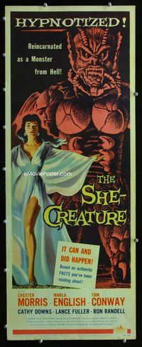 z332 SHE-CREATURE insert movie poster '56 wild monster from Hell!