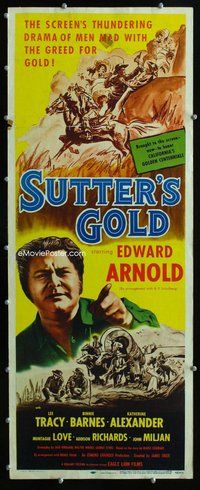 z363 SUTTER'S GOLD insert movie poster R48 Edward Arnold, Barnes