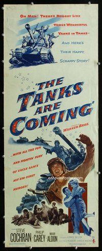 z366 TANKS ARE COMING insert movie poster '51 Sam Fuller, Cochran