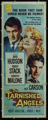 z368 TARNISHED ANGELS insert movie poster '58 Hudson, Stack, Malone