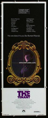 z372 TENANT insert movie poster '76 Roman Polanski, Isabelle Adjani