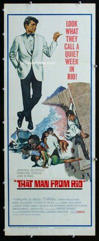 z376 THAT MAN FROM RIO insert movie poster '64 Jean-Paul Belmondo