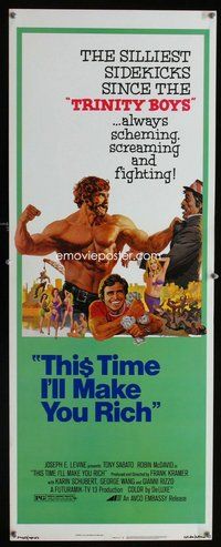 z381 THIS TIME I'LL MAKE YOU RICH insert movie poster '75 Tony Sabato