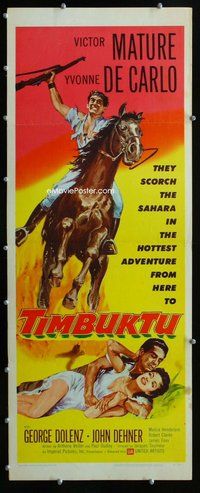 z384 TIMBUKTU insert movie poster '59 Victor Mature, Yvonne De Carlo