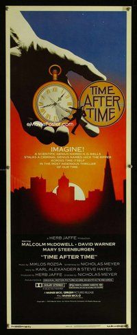 z385 TIME AFTER TIME insert movie poster '79 Malcolm McDowell, Warner