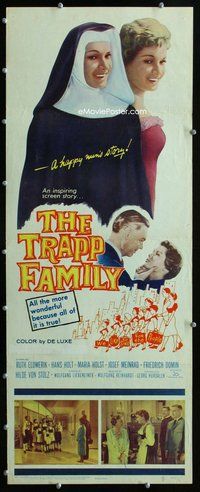z392 TRAPP FAMILY insert movie poster '60 real life Sound of Music!
