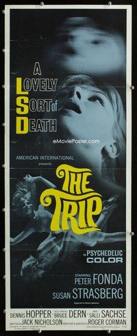 z393 TRIP insert movie poster '67 AIP, Peter Fonda, LSD, wild drugs!