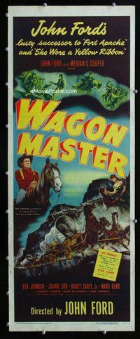 z405 WAGON MASTER insert movie poster '50 John Ford, Ben Johnson