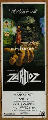 z426 ZARDOZ insert movie poster '74 Connery, John Boorman fantasy!