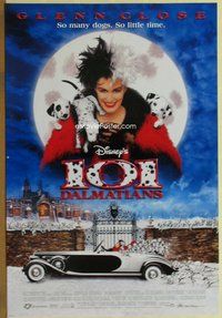 a003 101 DALMATIANS DS one-sheet movie poster '96 Disney, Glenn Close