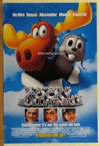 a006 ADVENTURES OF ROCKY & BULLWINKLE DS advance one-sheet movie poster '00