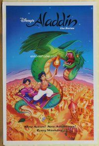 a010 ALADDIN TV one-sheet television poster '94 Disney television series!