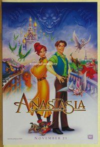 a017 ANASTASIA DS teaser B one-sheet movie poster '97 Don Bluth animation!
