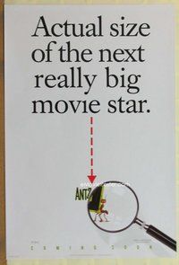 a019 ANTZ DS advance one-sheet movie poster '98 actual size under spyglass!