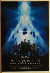 a026 ATLANTIS THE LOST EMPIRE DS advance one-sheet movie poster '01 Disney