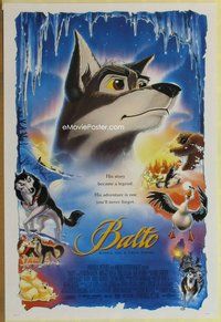 a028 BALTO one-sheet movie poster '95 true story wolf adventure cartoon!