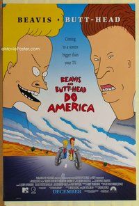 a033 BEAVIS & BUTT-HEAD DO AMERICA DS advance one-sheet movie poster '96