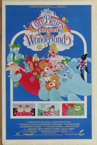 a040 CARE BEARS ADVENTURE IN WONDERLAND one-sheet movie poster '87 cartoon!