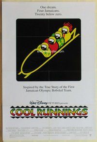 a045 COOL RUNNINGS DS one-sheet movie poster '93 John Candy, bobsledding!