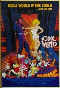 a046 COOL WORLD DS one-sheet movie poster '92 Brad Pitt, Kim Basinger