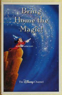 a038 DISNEY CHANNEL tv poster 1990s Mickey Mouse in Fantasia, bring home the magic!