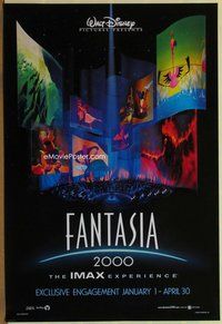 a059 FANTASIA 2000 DS one-sheet movie poster '99 Walt Disney cartoon, IMAX!