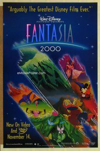a060 FANTASIA 2000 video one-sheet movie poster '99 Disney musical!