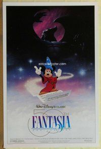 a058 FANTASIA DS one-sheet movie poster R90 Mickey Mouse, Disney classic!