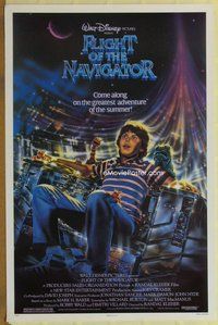 a063 FLIGHT OF THE NAVIGATOR one-sheet movie poster '86 Disney sci-fi!