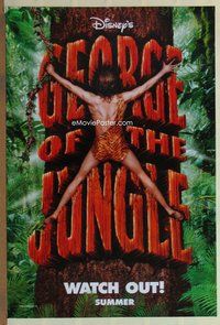a069 GEORGE OF THE JUNGLE DS teaser one-sheet movie poster '97 Brendan Fraser