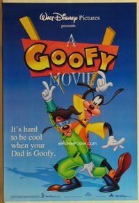 a070 GOOFY MOVIE DS one-sheet movie poster '95 Walt Disney, blue style!